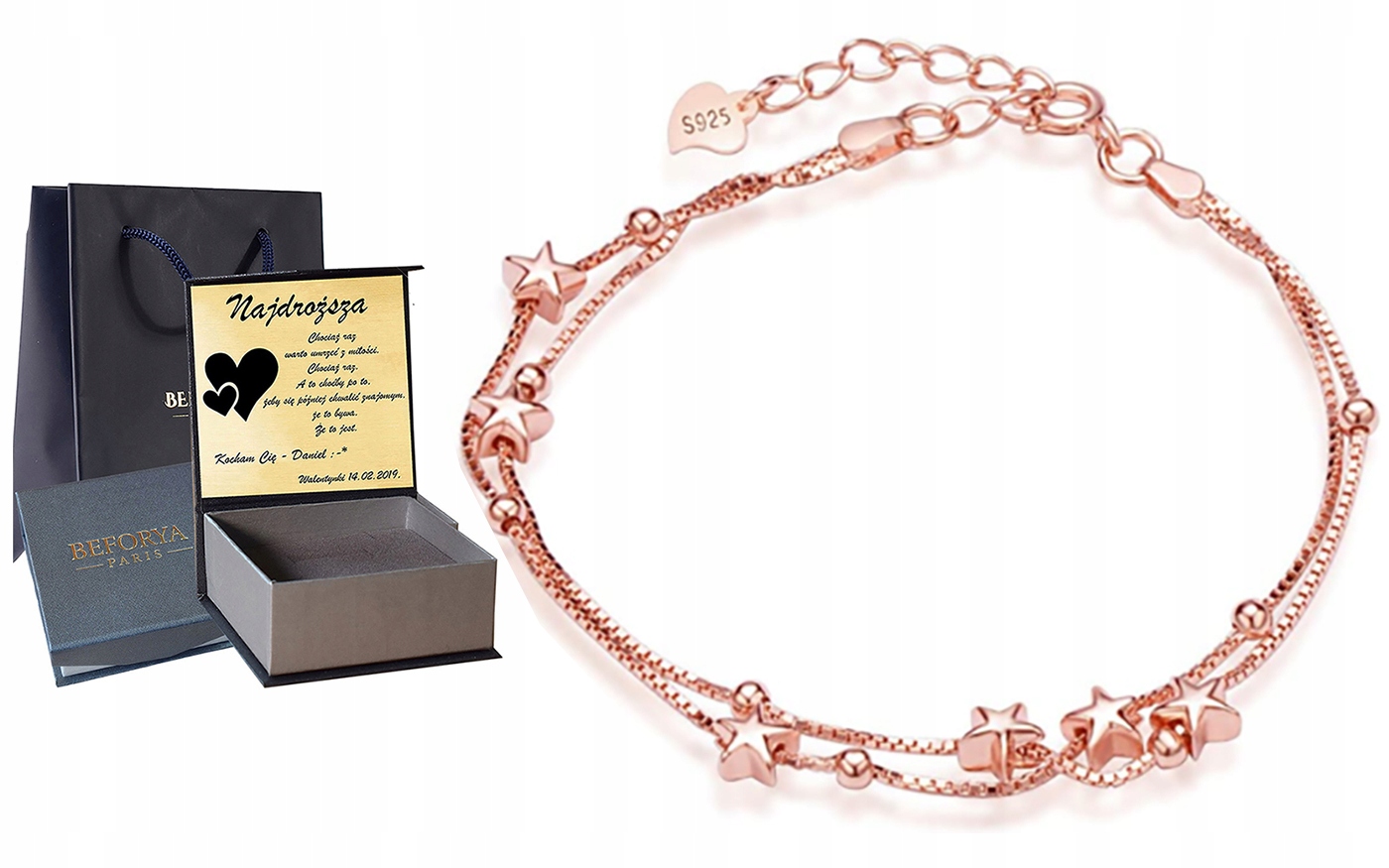 

Infinity Złota Bransoletka Celebrytka Srebro 925