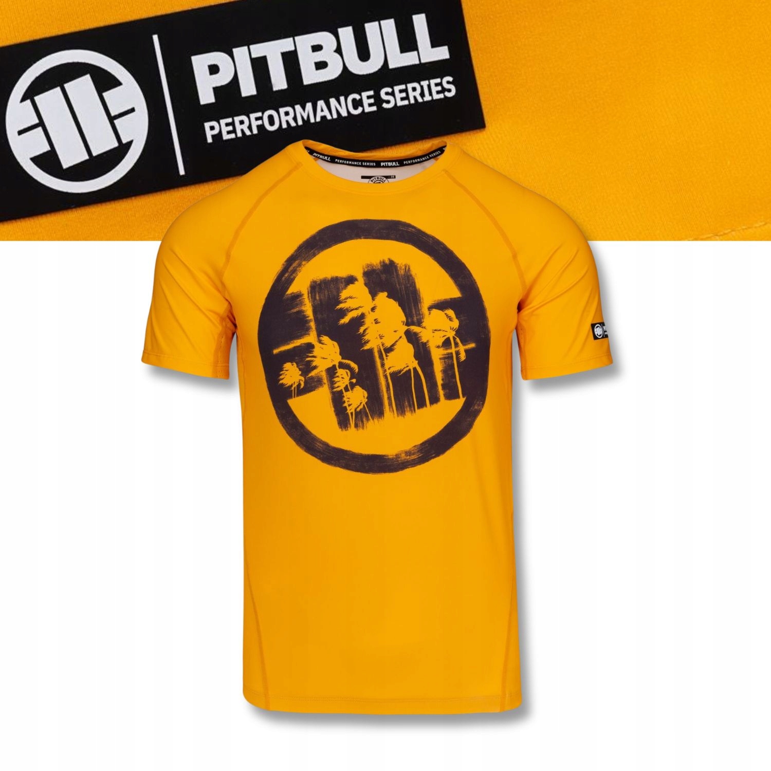 Męski Rashguard krótki Pitbull treningowa techniczna koszulka Logo Palms