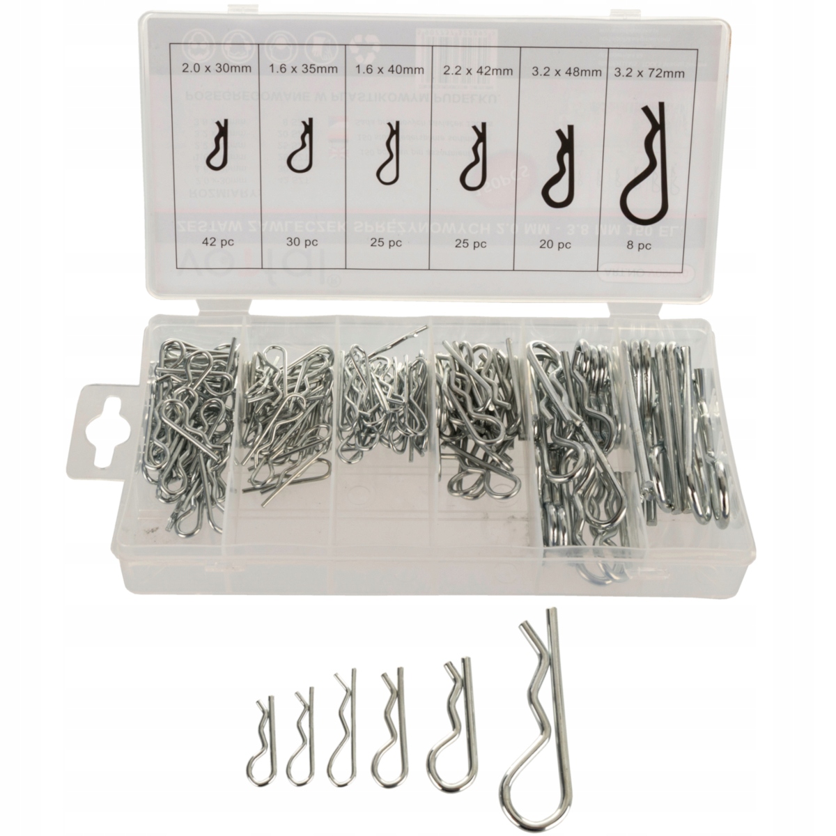 

Zestaw Zawleczek Sprężynowych 1.6-3.8mm 150 Sztuk