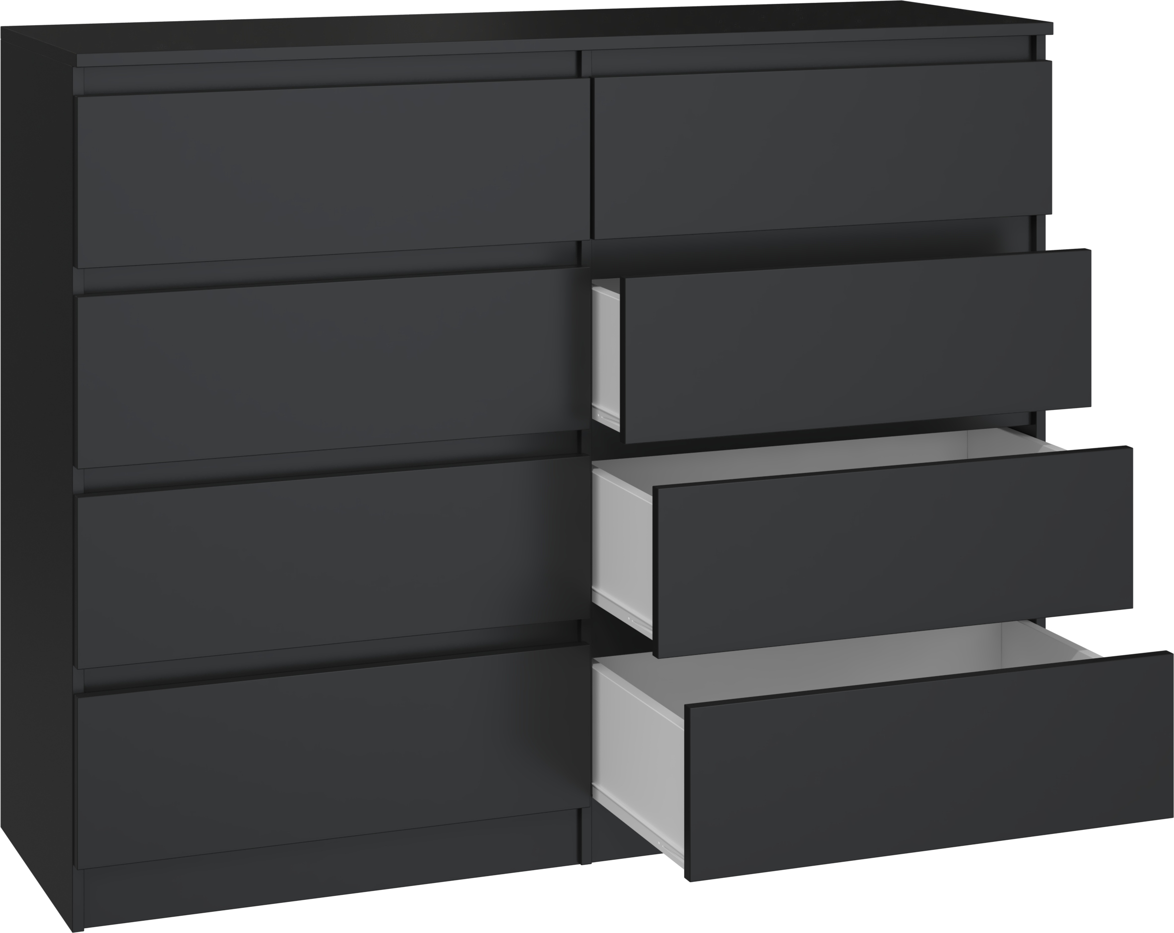 DUŻA KOMODA SZAFKA 8 SZUFLAD 120CM * KOLOR CZARNY Marka Top e Shop