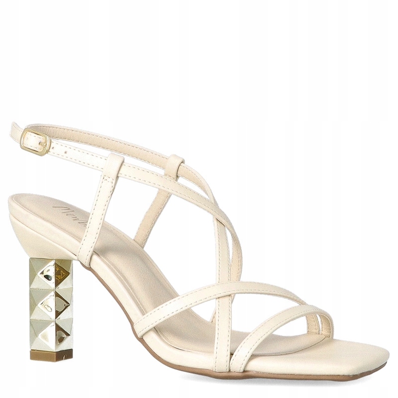 Sandály na ozdobném podpatku Menbur 23757 Ecru 40