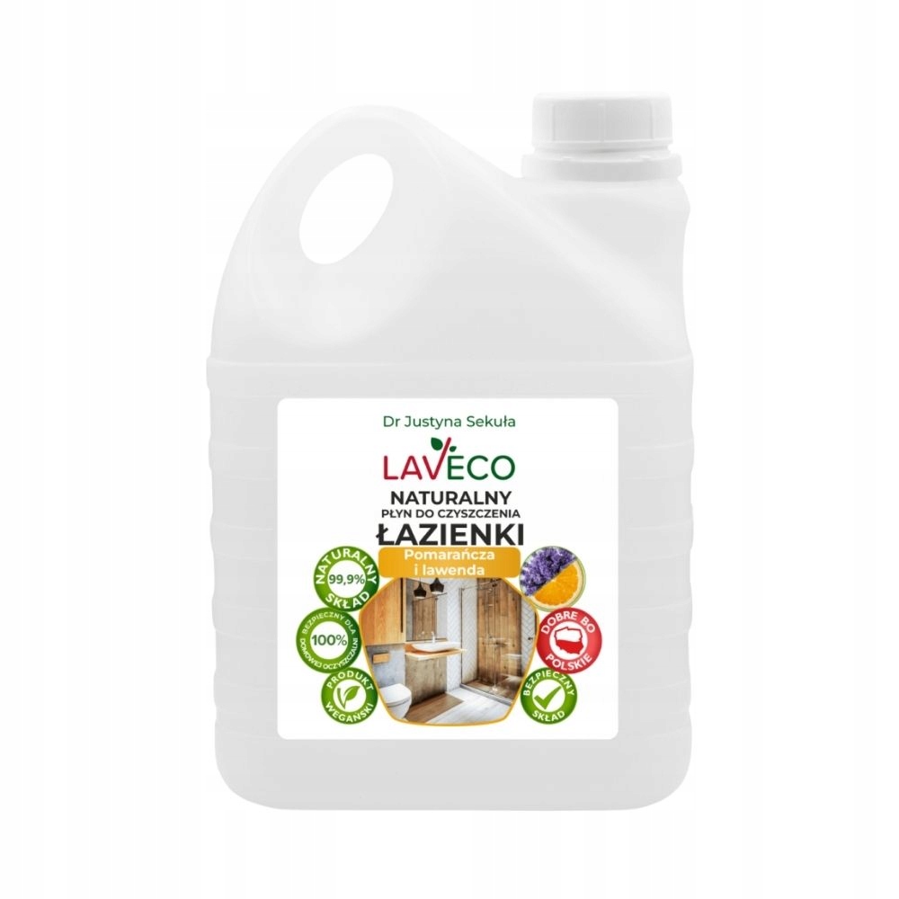 Levně Přírodní čisticí přípravek do koupelny Pomeranč Levandule Laveco 2 l