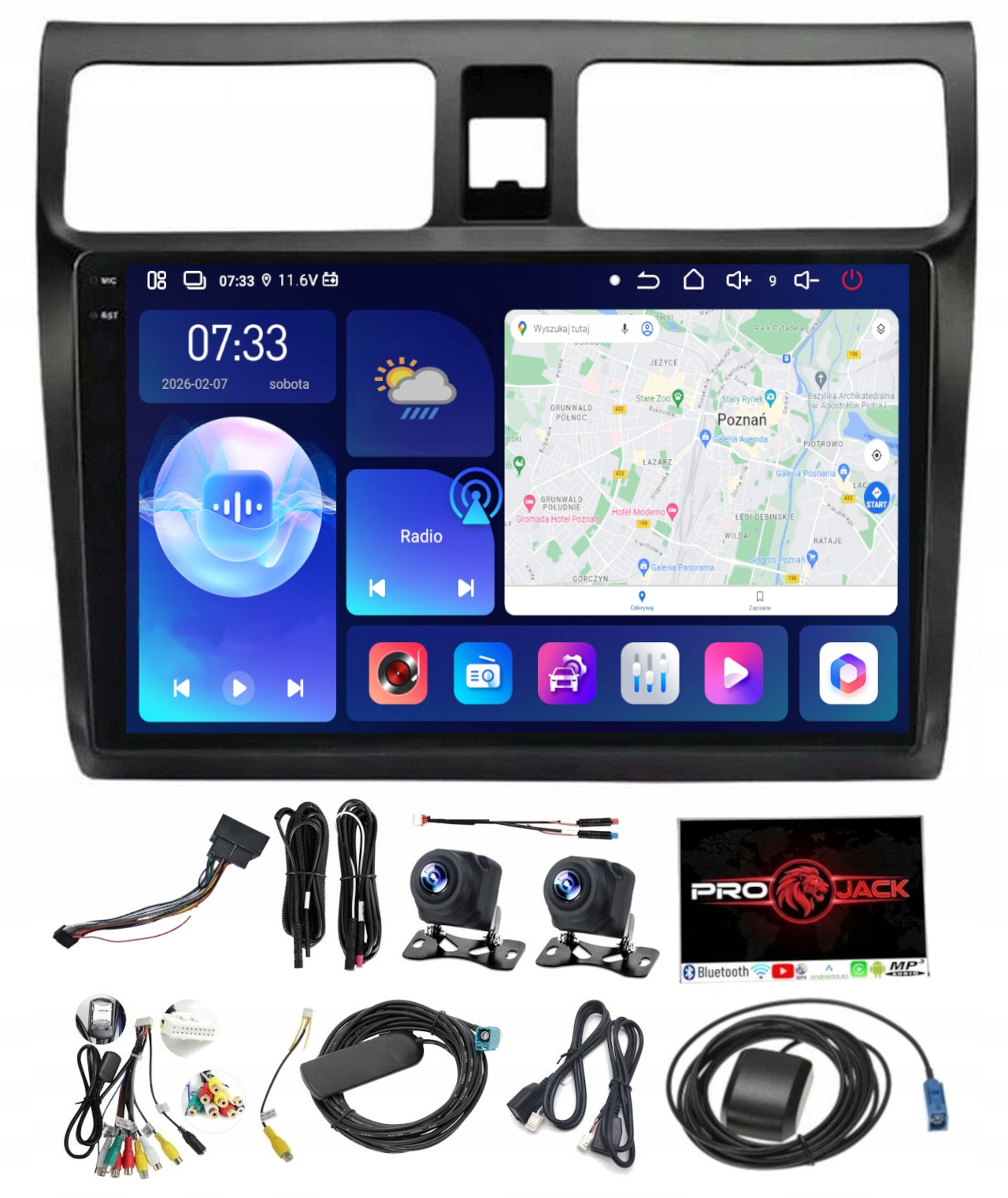 Rádio Navigace Carplay Android Ford Mondeo 2004-2007 Wifi 6GB 128GB Sim