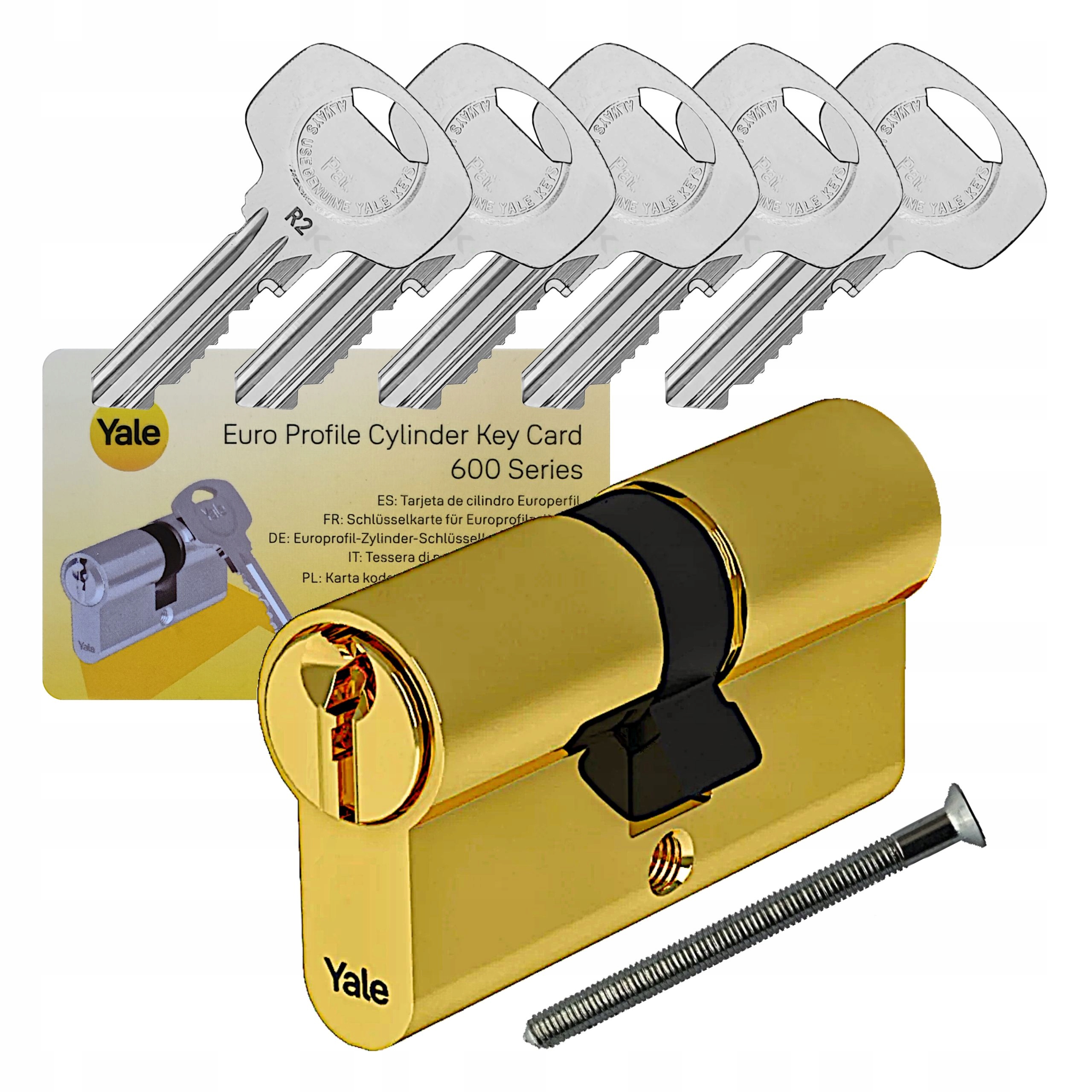 vložka Yale Y600 30/45 s bezpečnou spojkou mosaz 5 klíčů