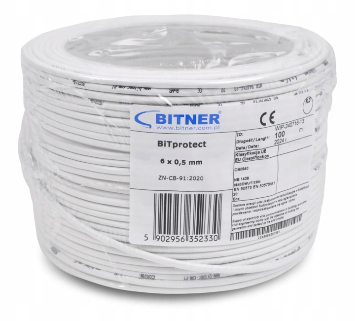 Kabel Przewód Ytdy 6x0,5 MM Bitprotect Alarmowy Domofonowy Miedź Drut 100m