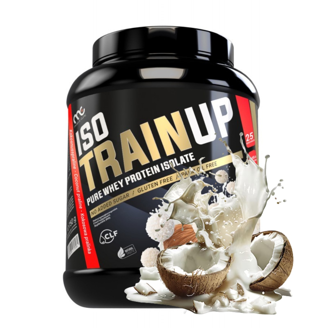 Muscle Clinic Iso Train Up 750 g Wpi proteinový izolát kokosová pralinka