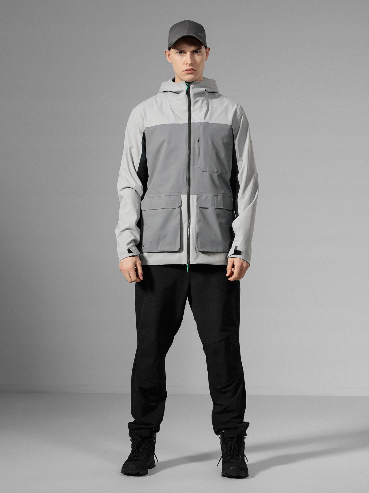 KURTKA PRZECIWDESZCZOWA MĘSKA 4F NEODRY L22-KUM060 Kaptur z kapturem