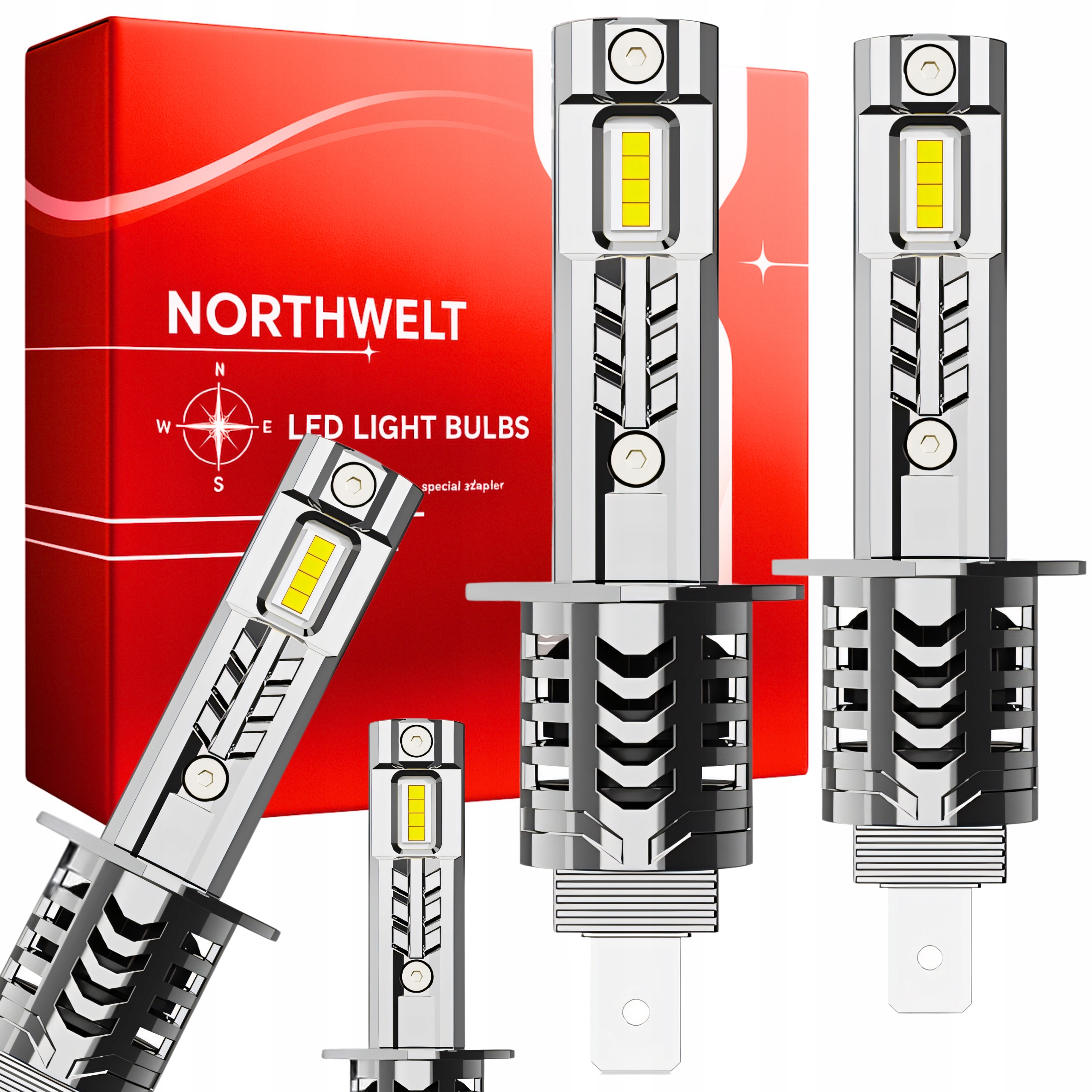 Žárovky H1 Led Homologace Canbus Bílé Automobilové Světlo Silné 100W