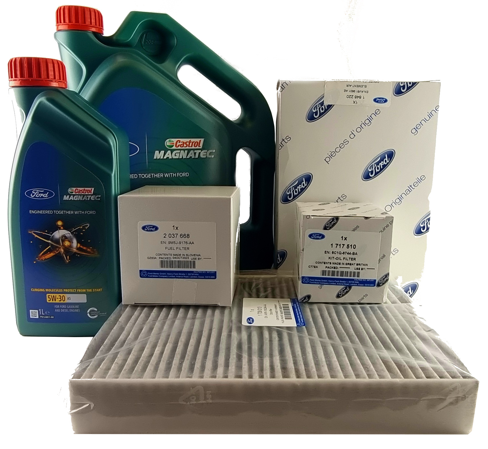 Ford Oe Sada Filtrů Olej Castrol 5v30 Kuga 2012-20 2,0L Duratorq DW10C
