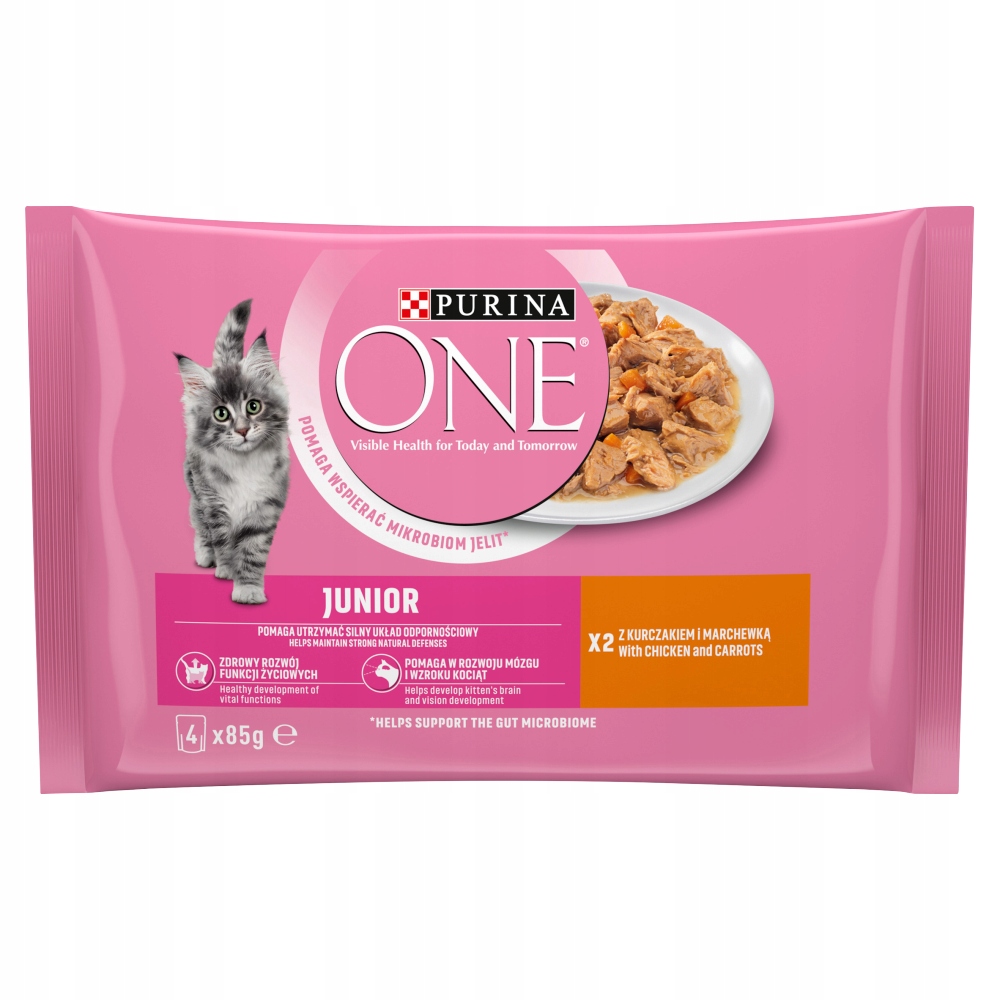Levně Purina One Junior Krmivo pro kočky s kuřecím masem (4x85 g)