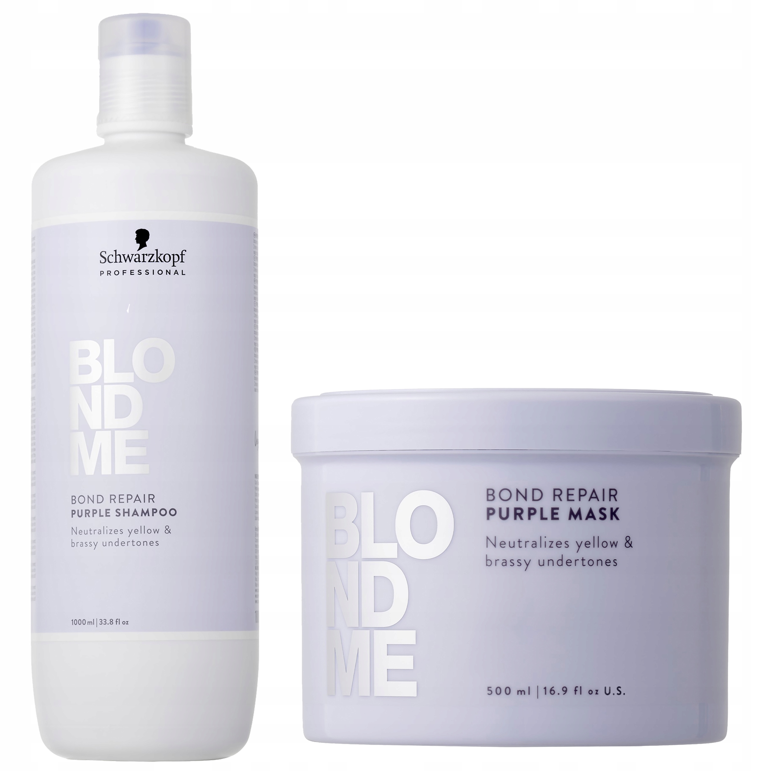 Fialový Šampon na vlasy 1000 ml Maska 500 ml Sada Schwarzkopf BlondMe