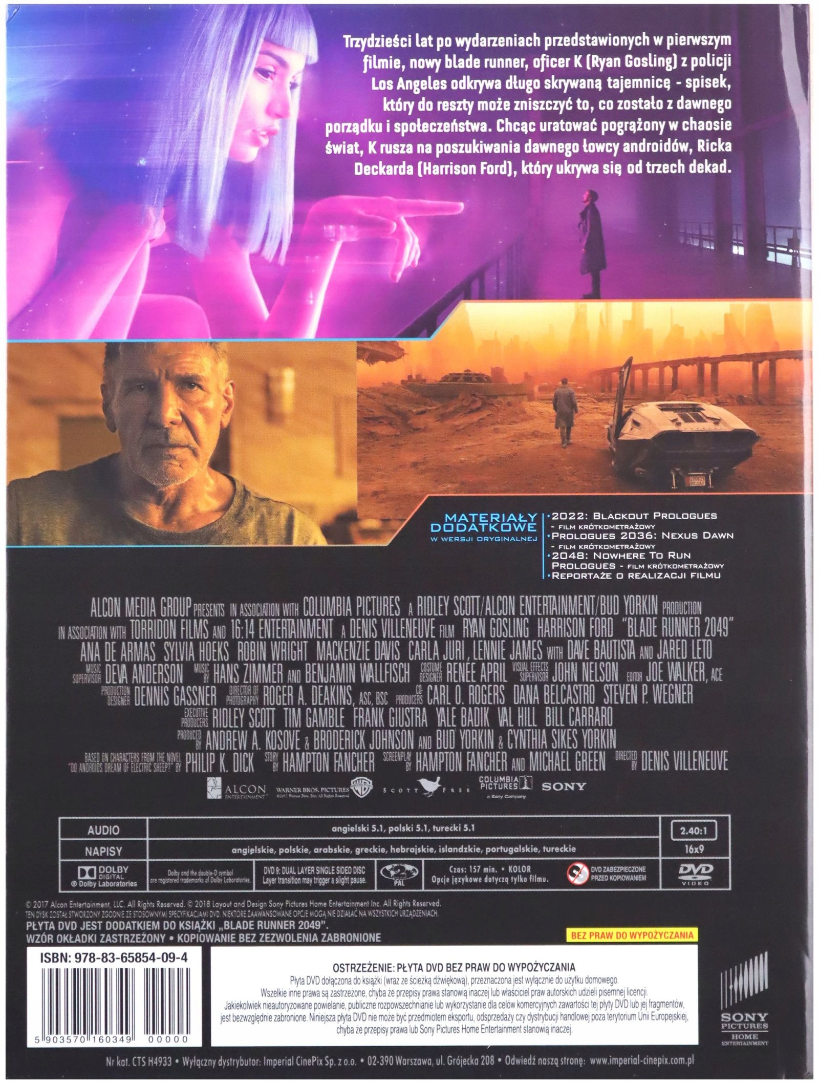 BLADE RUNNER 2049 (BOOKLET) (DVD) Stan opakowania oryginalne