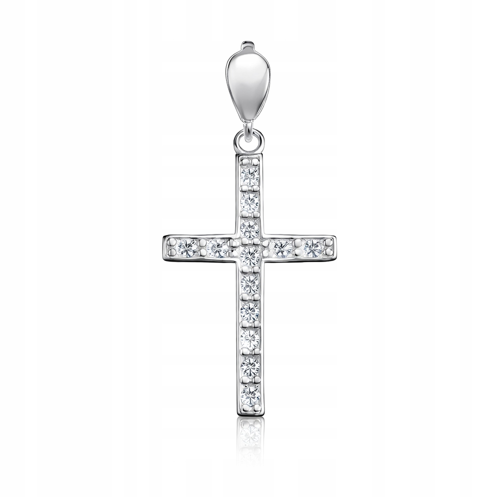 Stříbrný 925 přívěsek velký křížek s цирконами na řetízek