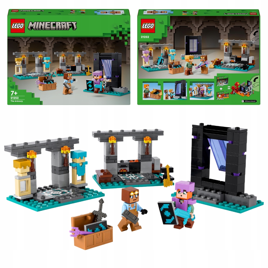 Lego Minecraft 21252 Zbrojovka Portál do Netheru Alex a Diamantový meč