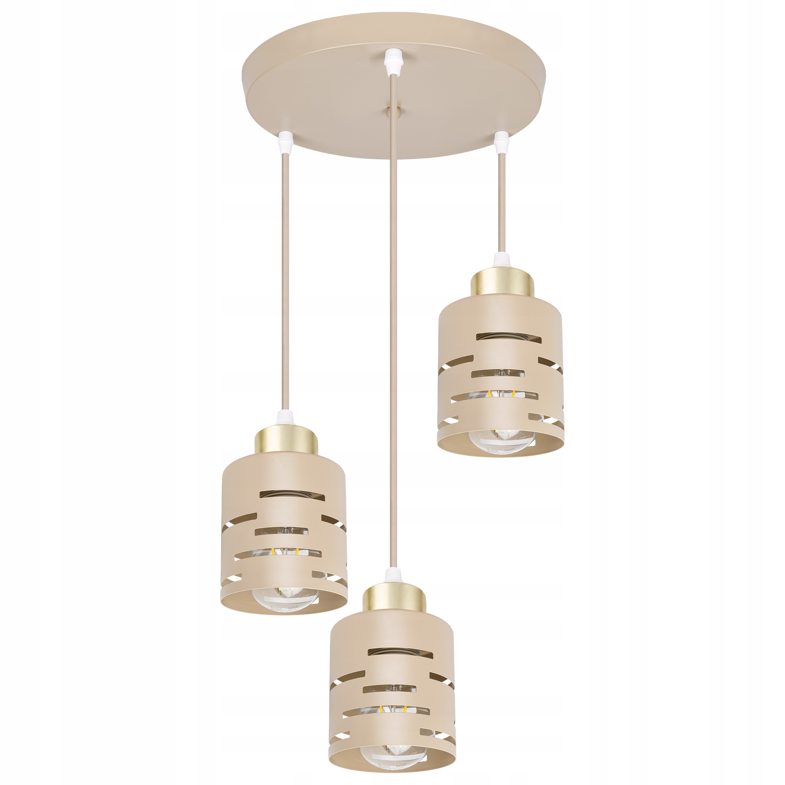 Závěsná Lampa 3x E27 Led stropní lustr nástěnné svítidlo Béžová Kašmír