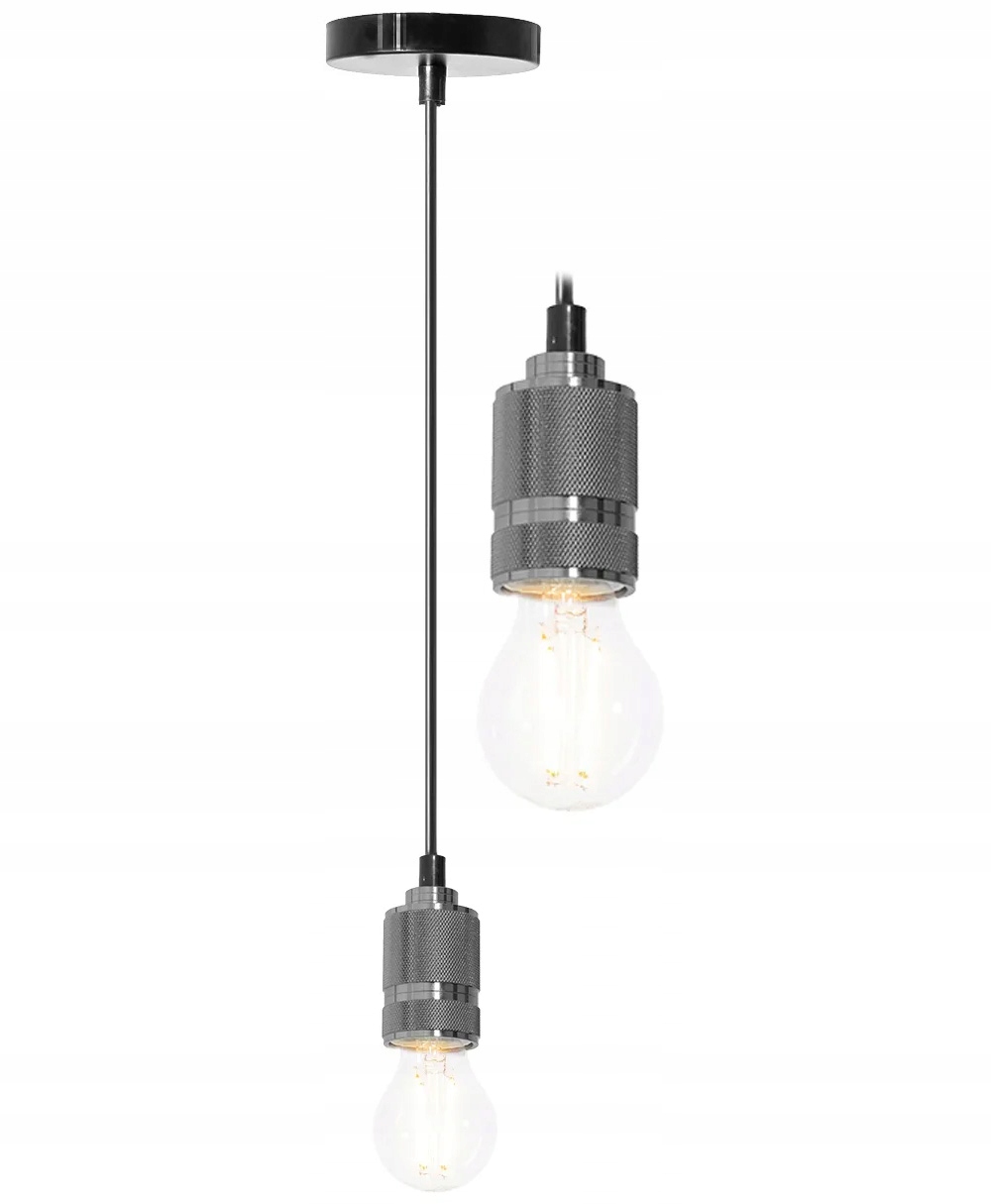 

Lampa Wisząca Sufitowa Oprawka E27 Czarna Chrome