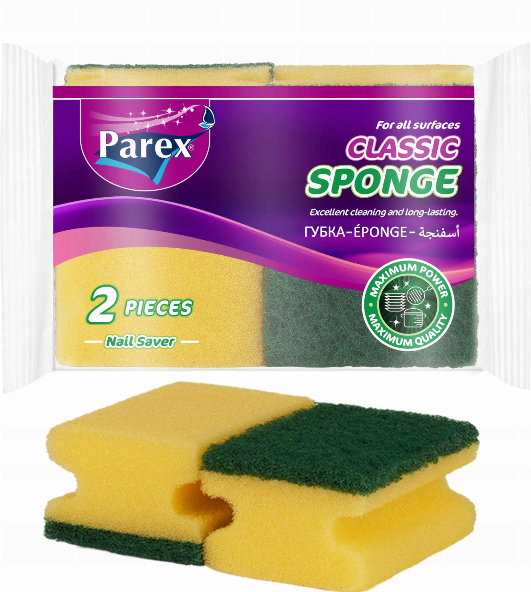 

Gąbka klasyczna do naczyń 2szt Parex Nail Saver