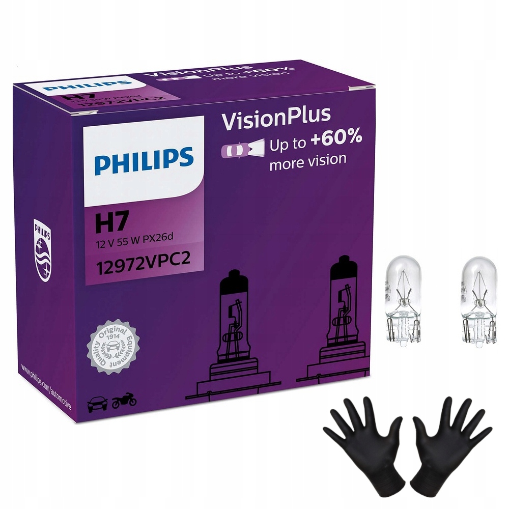 

Philips H7 Visionplus +60% 12V 55W 2 Szt Gratisy