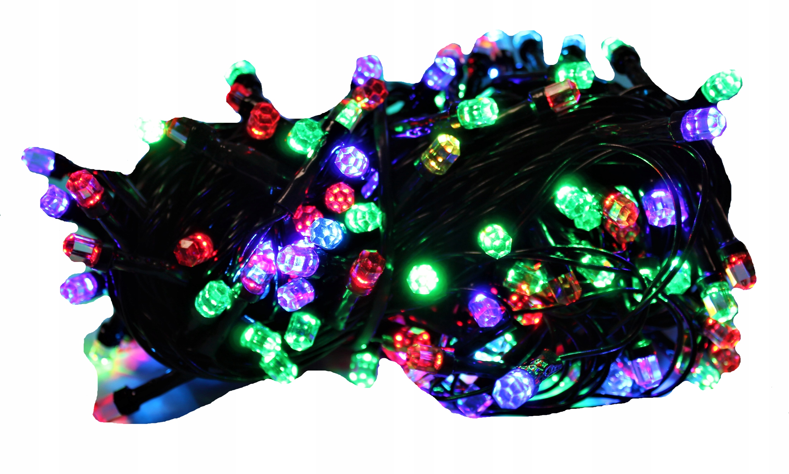 Lampki choinkowe kryształki 300 LED kolorowe