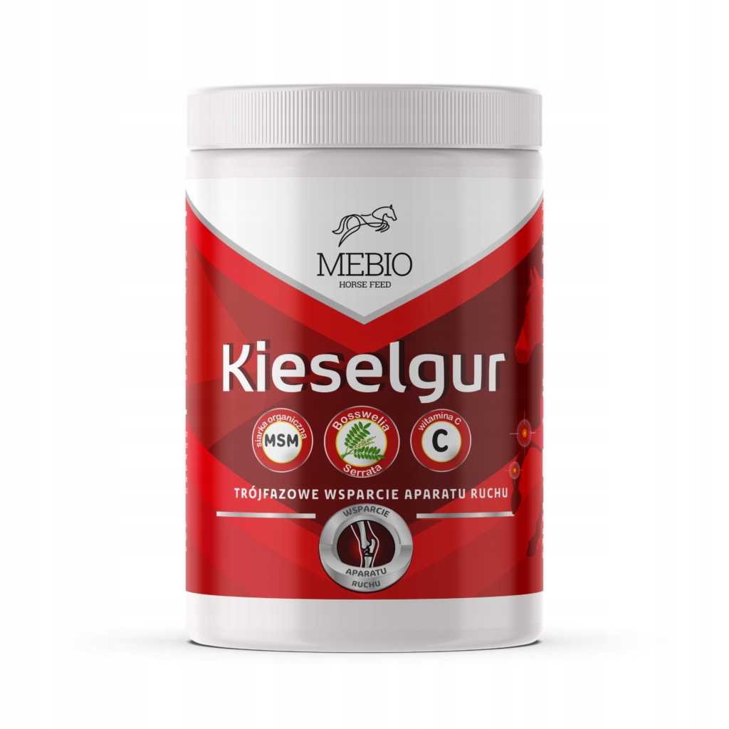 Mebio Křemík Kieselgur Msm Vitamín C 1 kg pro koně – doplněk pohybového aparátu