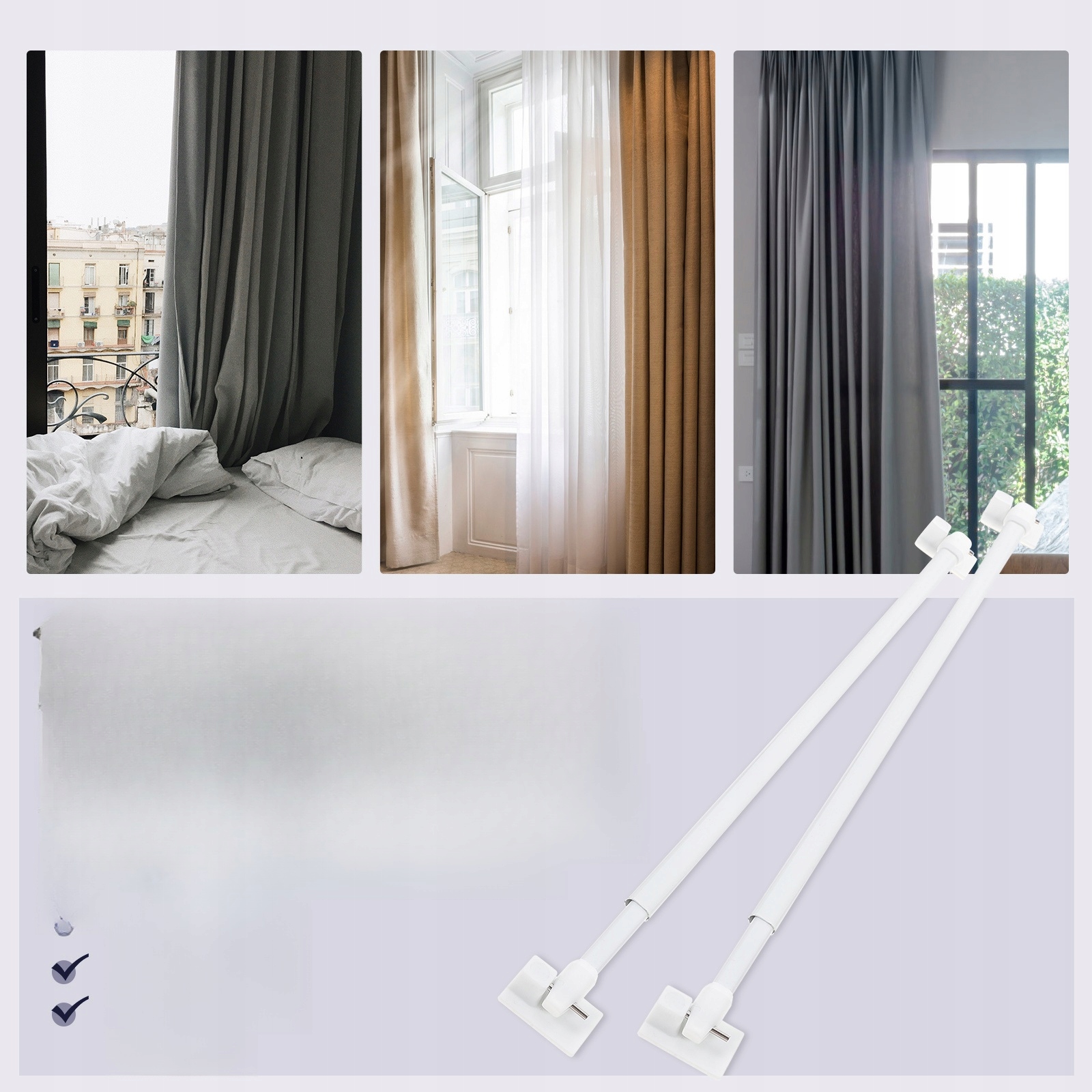 REGULOWANY TELESKOPOWY DRĄŻEK DO SZAFY Marka bez marki