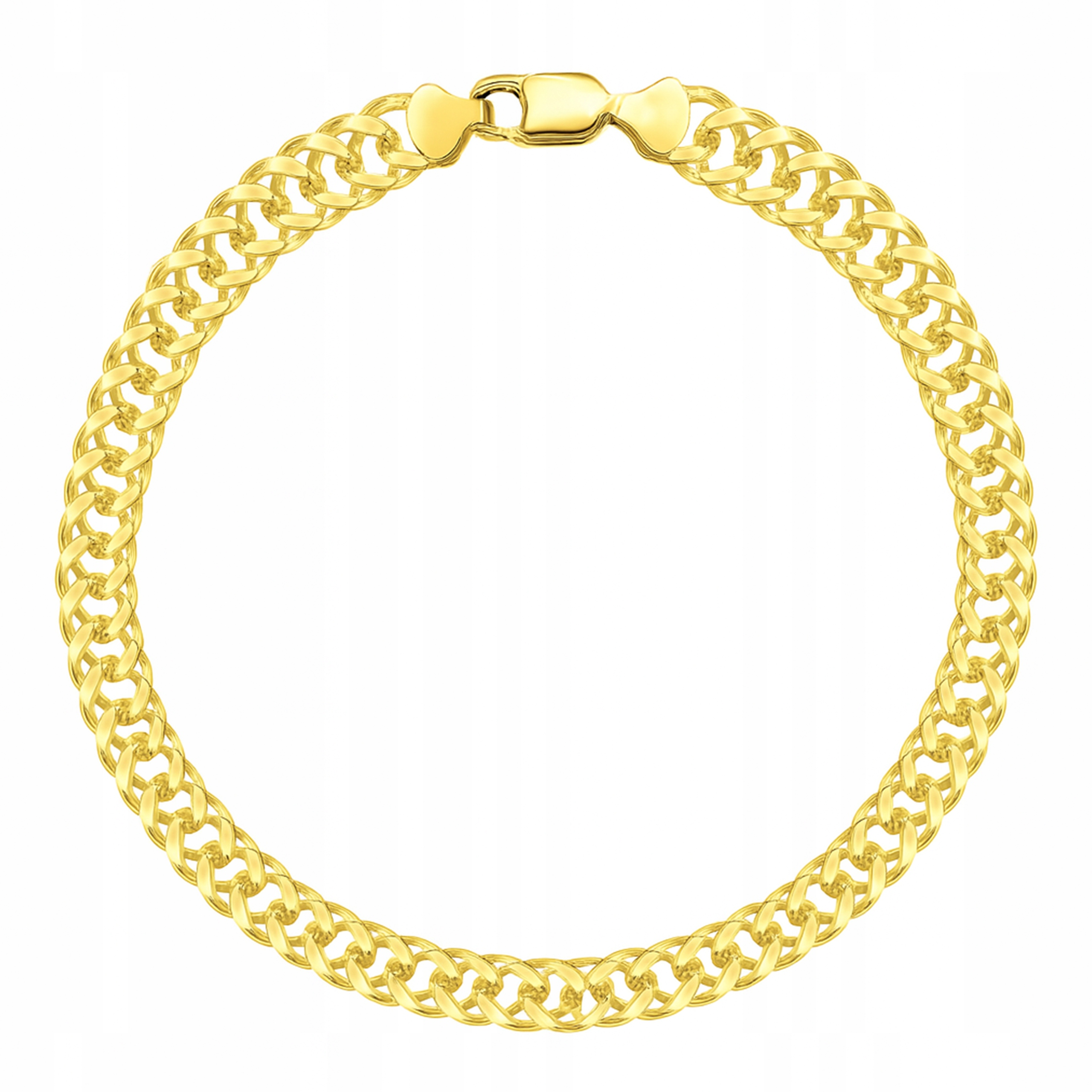 Zlatý Náramek Pánský Dvojitý Pancíř Rombo 4mm Plný 21CM Stříbro 925