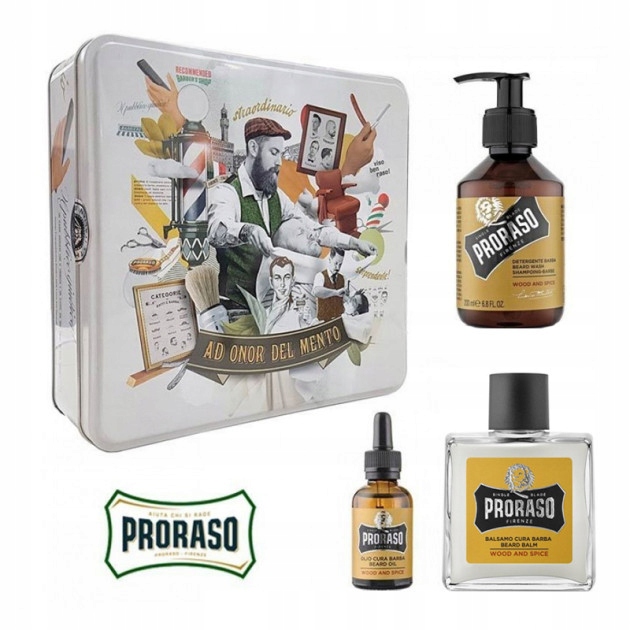 Sada pro péči o vousy Proraso Wood and Spice