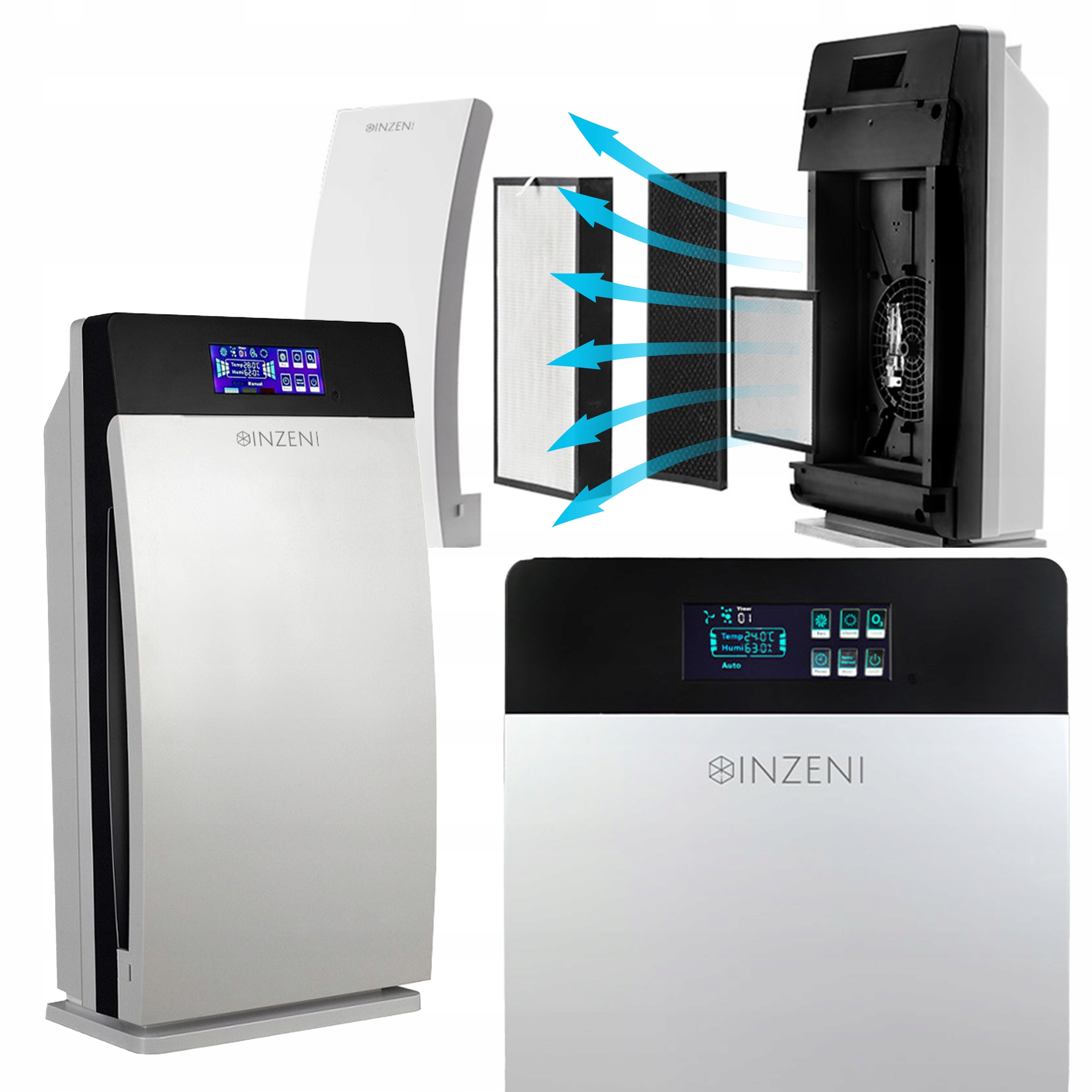 Čistička vzduchu Inzeni GL-8138 100m2 4v1 ozon ionizace Uv lampa