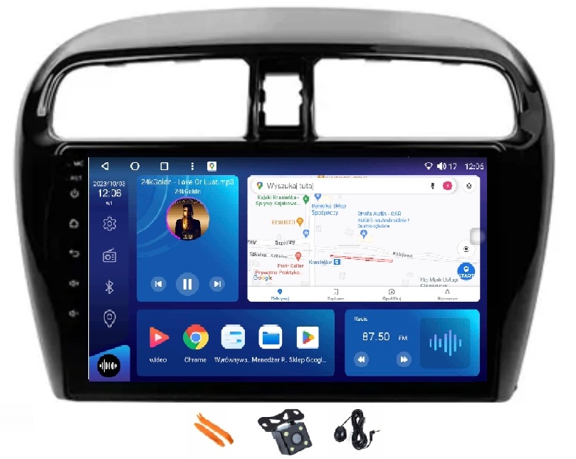 Radio Android Navigácia Mitsubishi Mirage 6 12-18 12/256GB 2K Lte 4G Gps