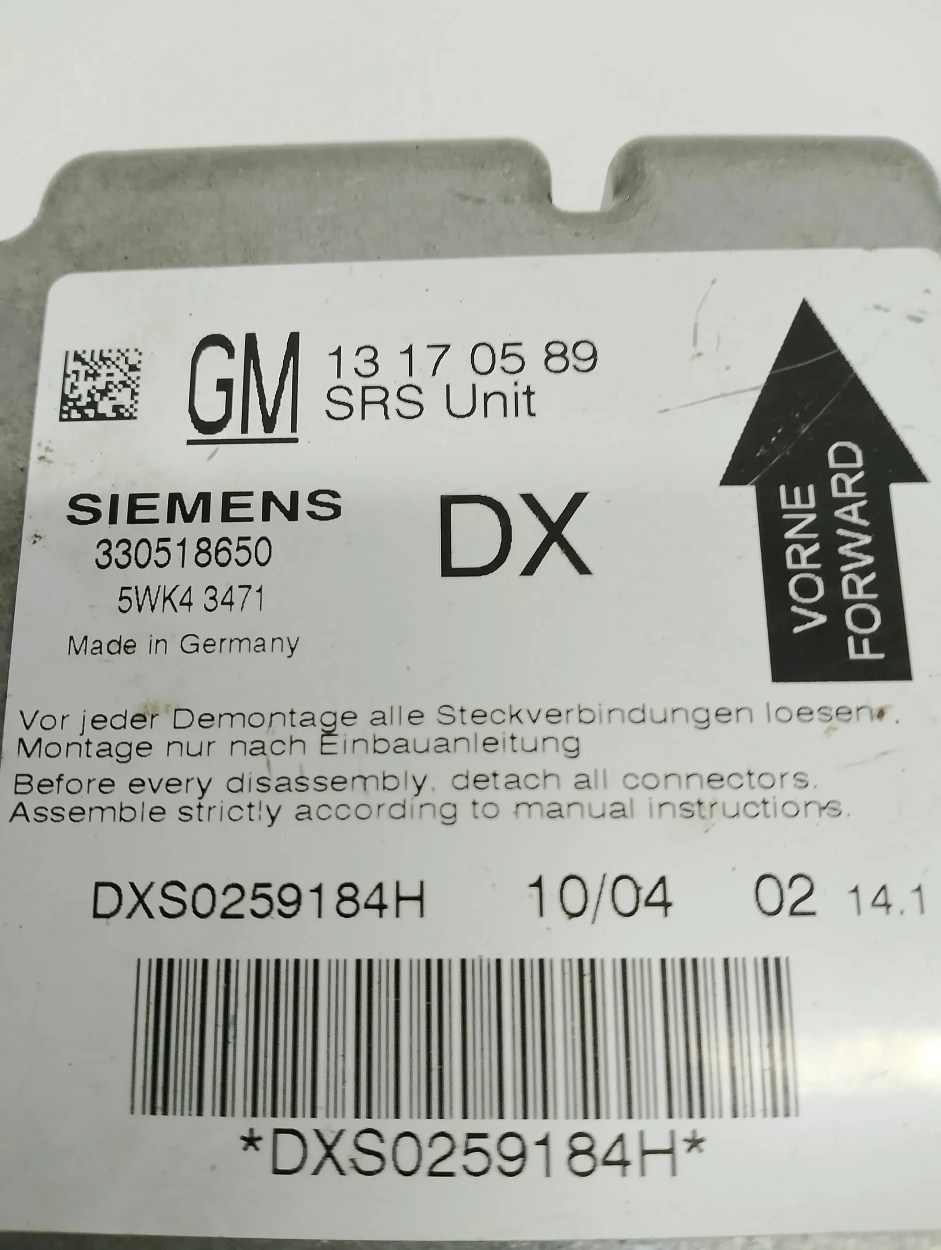 Opel Astra J 2010 Moduly airbag powietrznych