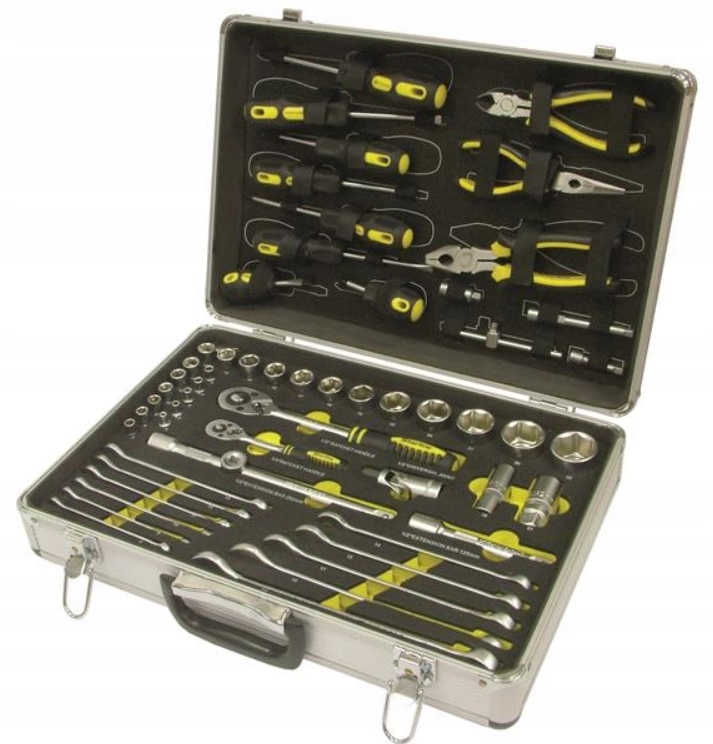 ZESTAW NARZĘDZI KLUCZY NASADOWYCH GRZECHOTEK + WALIZKA