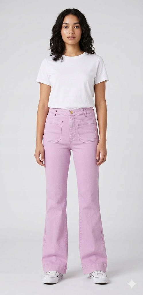 Wrangler Růžové Dámské Džínové Zvony S Nízkým Pasem 24/32 6F