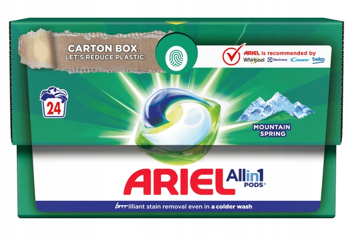 2x Ariel Mountain Spring Kapsułki Do Prania Tkanin Box 24P Universal