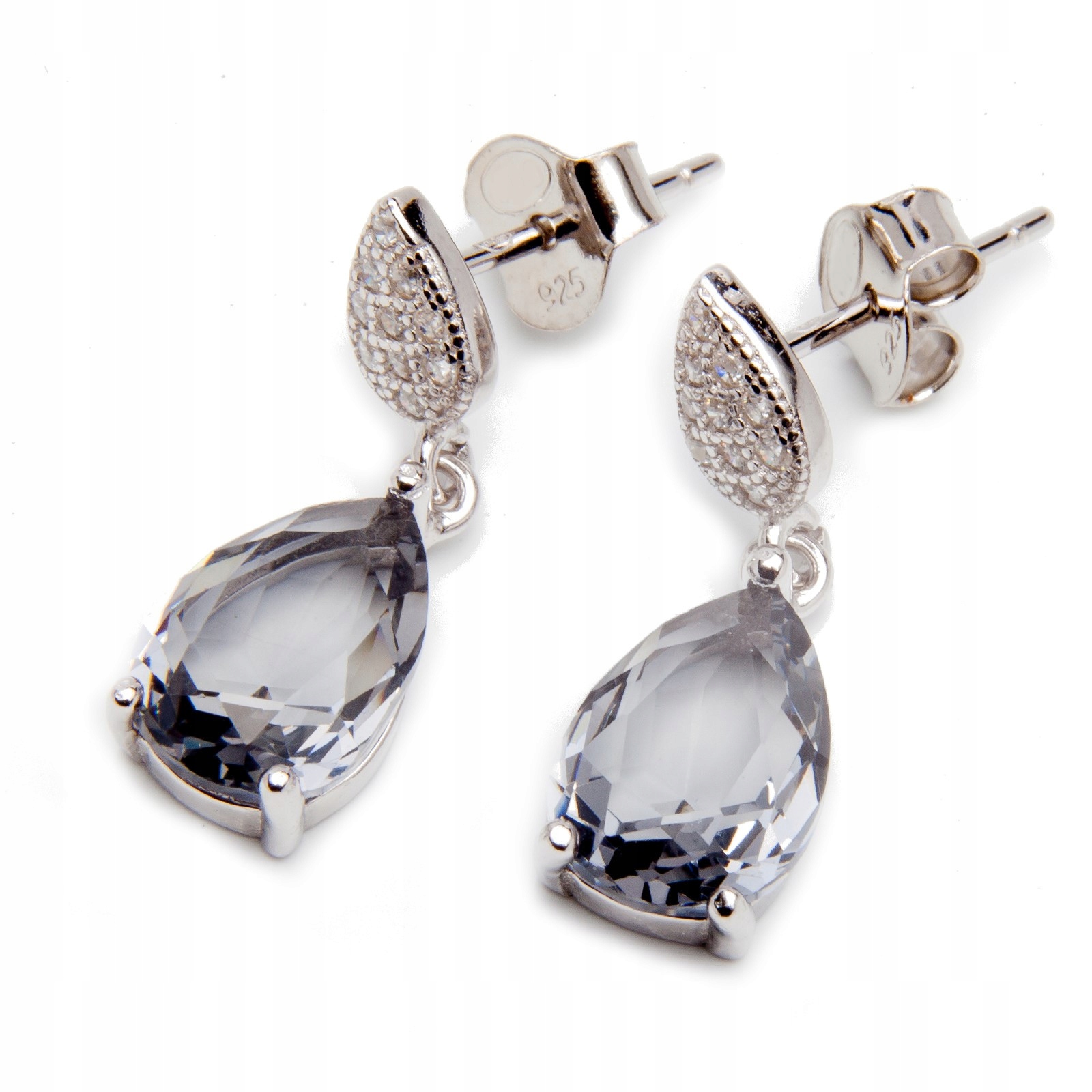 Sada stříbrných náušnice a přívěsku zirkon