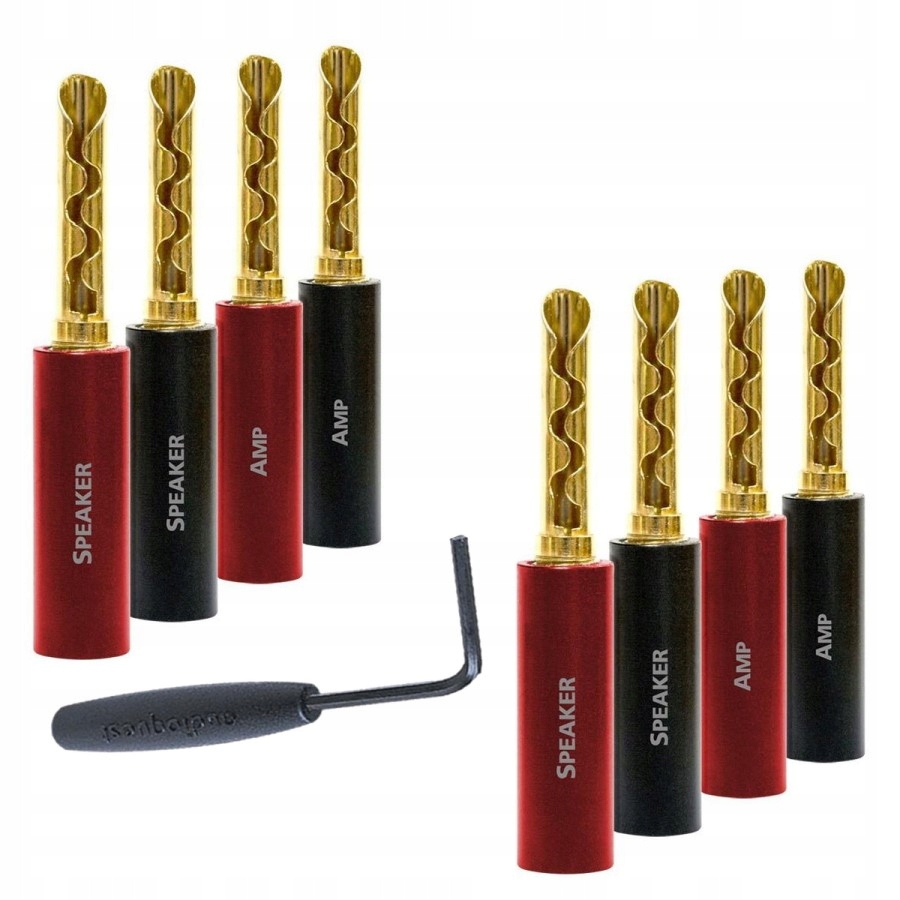 Audioquest SureGrip 100 Bfa Banánový konektor reproduktoru, zlatý 8 kusů