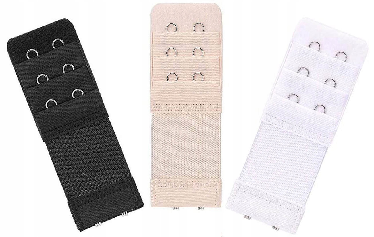 PRZEDŁUŻKA DO ZAPIĘCIA BIUSTONOSZA STANIKA PRZEDŁUŻENIE NAPKI stanik 3 szt Kolor czarny