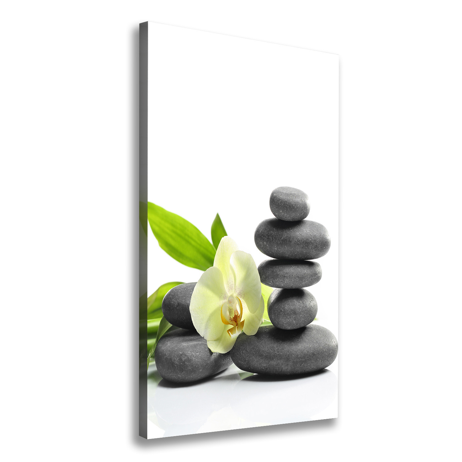 

Foto obraz na płótnie Orchidea i kamienie 70x140cm