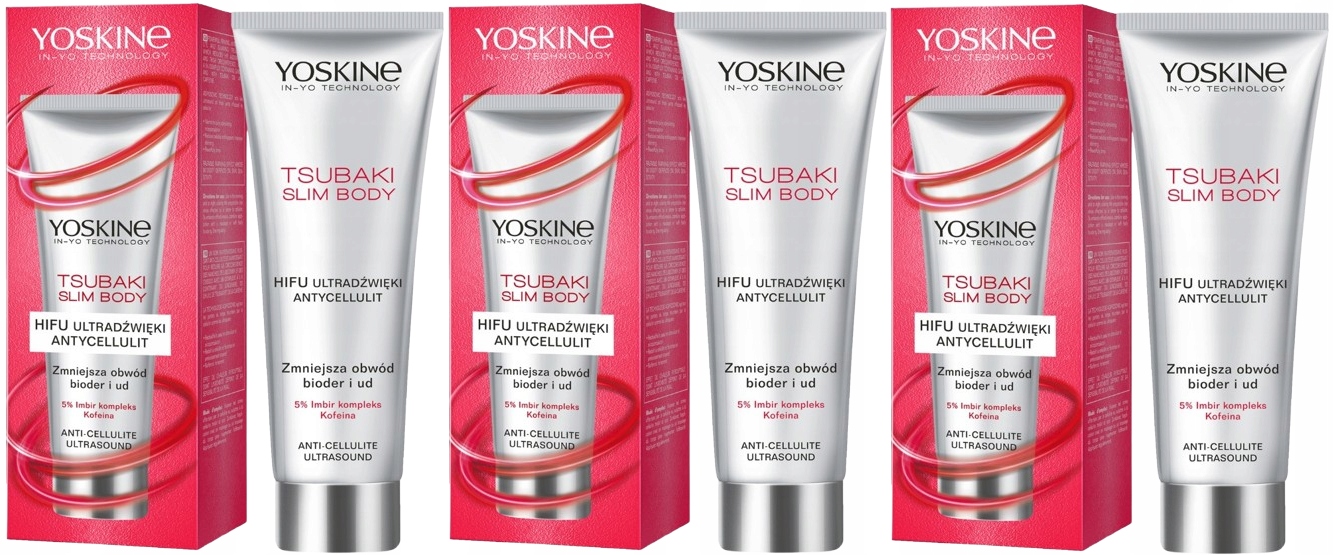 3 x Dax Yoskine Tsubaki Hifu Ultrazvukový Anticelulitidní 200 Ml Kofein