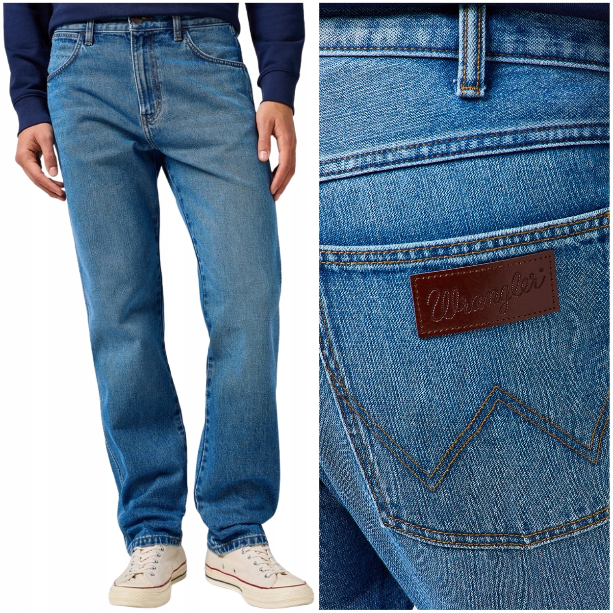 Wrangler Frontier Oceanic volné rovné džínové kalhoty bez streče W33 L34