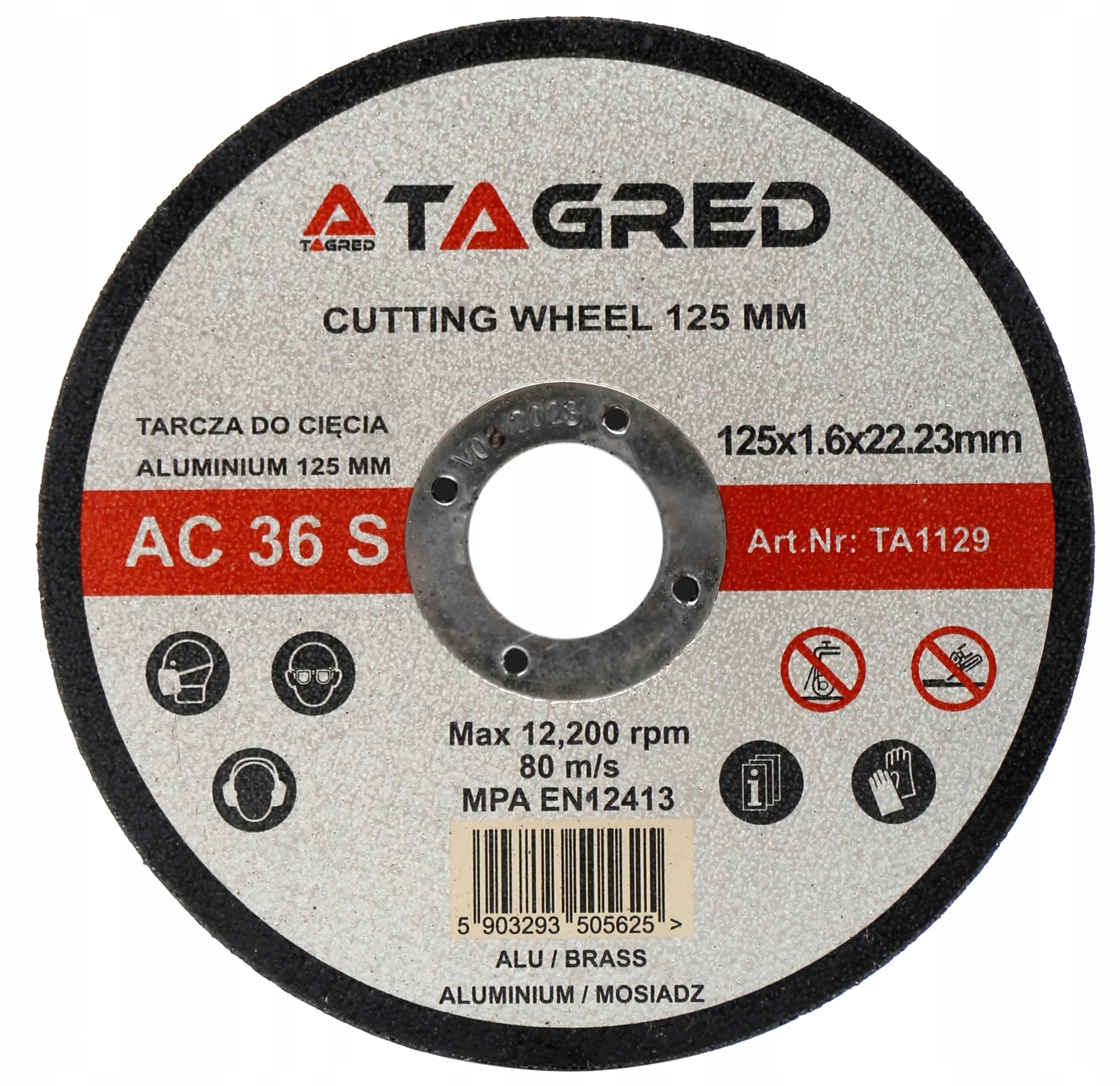 TARCZA DO CIĘCIA METALU ALUMINIUM MOSIĄDZU 125x1.6