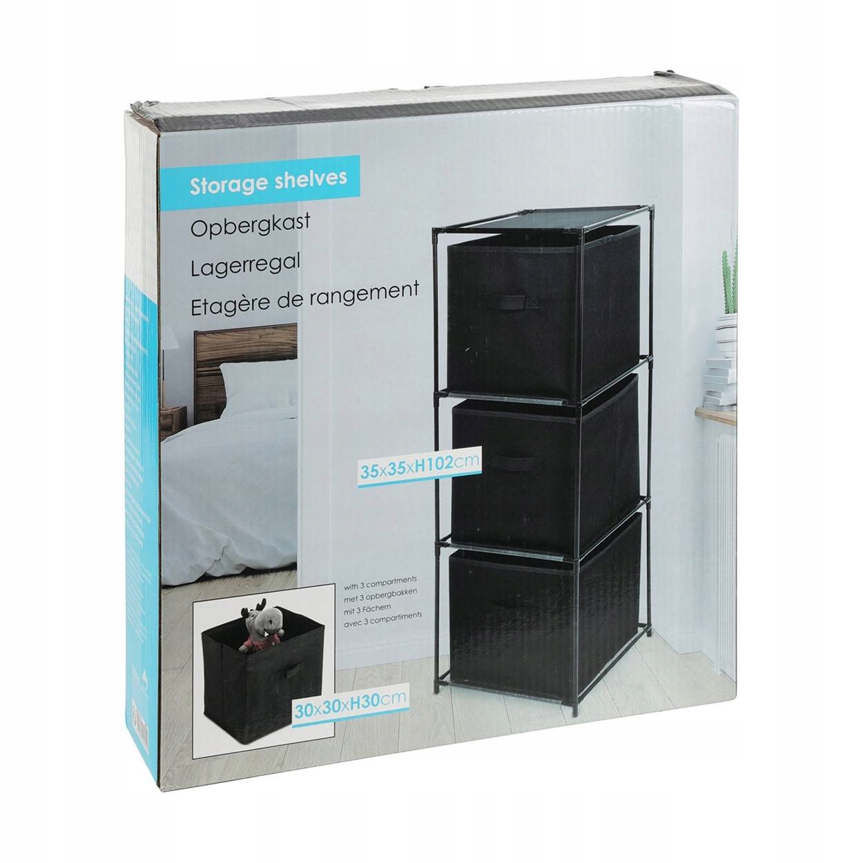 SZAFA STOJĄCA ŁAZIENKOWA REGAŁ 3-poziomowy WYJMOWANE KOSZE 102cm Loft Szerokość mebla 35 cm