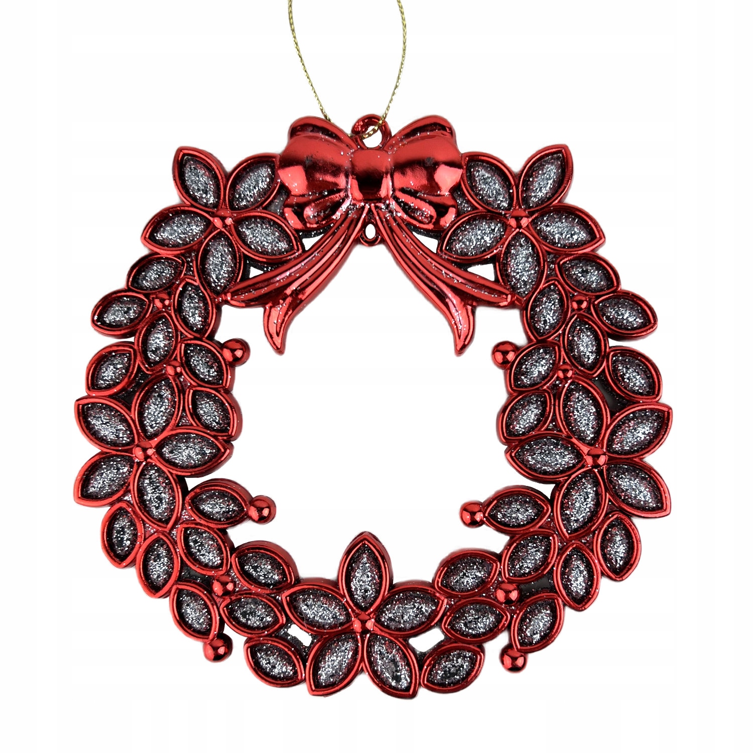 Zawieszka świąteczna wieniec czerwona