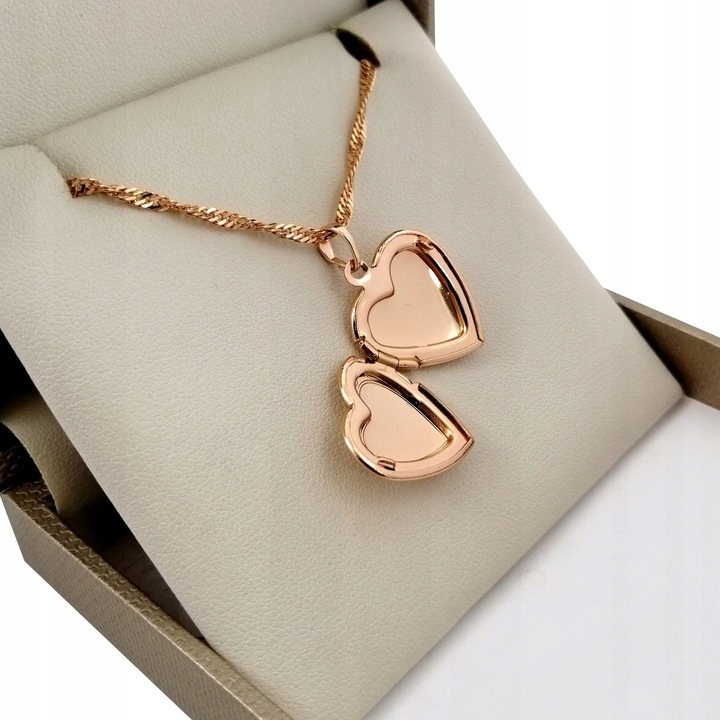 ZŁOTY ŁAŃCUSZEK SINGAPUR+SERDUSZKO NA ZDJĘCIE 18K Stan opakowania oryginalne