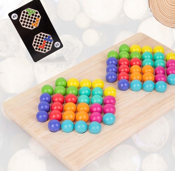 DREWNIANA GRA ZRĘCZNOŚCIOWA LOGICZNA UKŁADANKA Bead Fight Stan opakowania oryginalne
