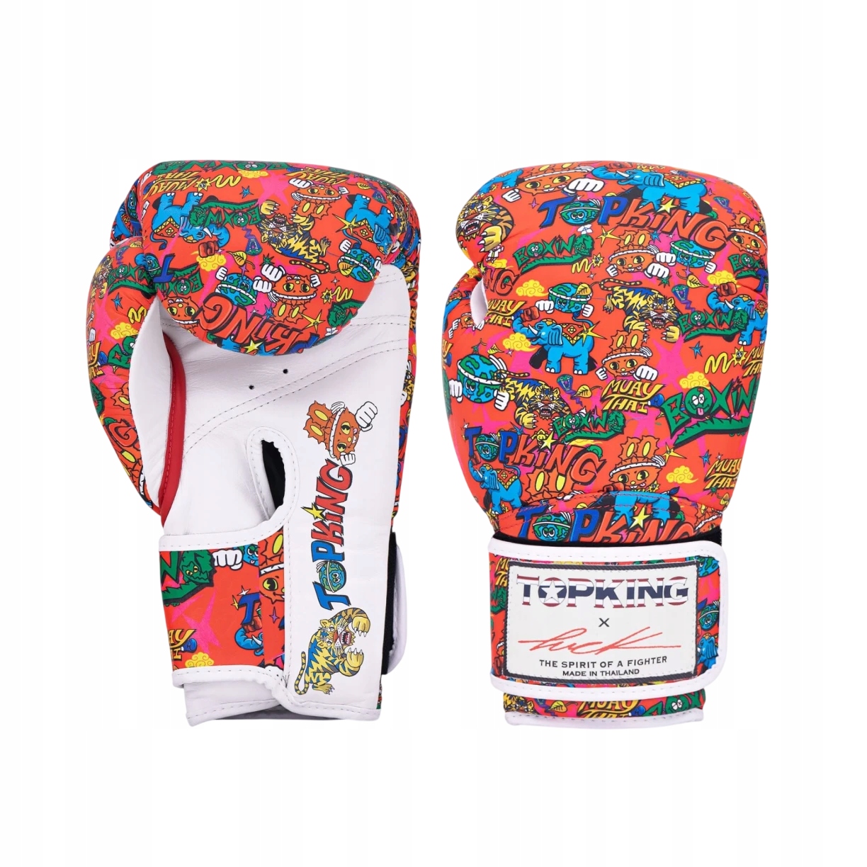 rękawice bokserskie muay thai top king x puck 16OZ Czerwony