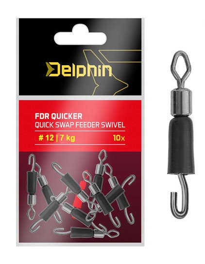 Szybkozłączka M łącznik z krętlikiem do wymiany przyponów 10 sztuk Delphin