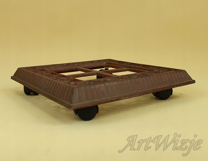 Żeliwna kwadratowa podstawka na kółkach pod donicę Kod producenta 581337