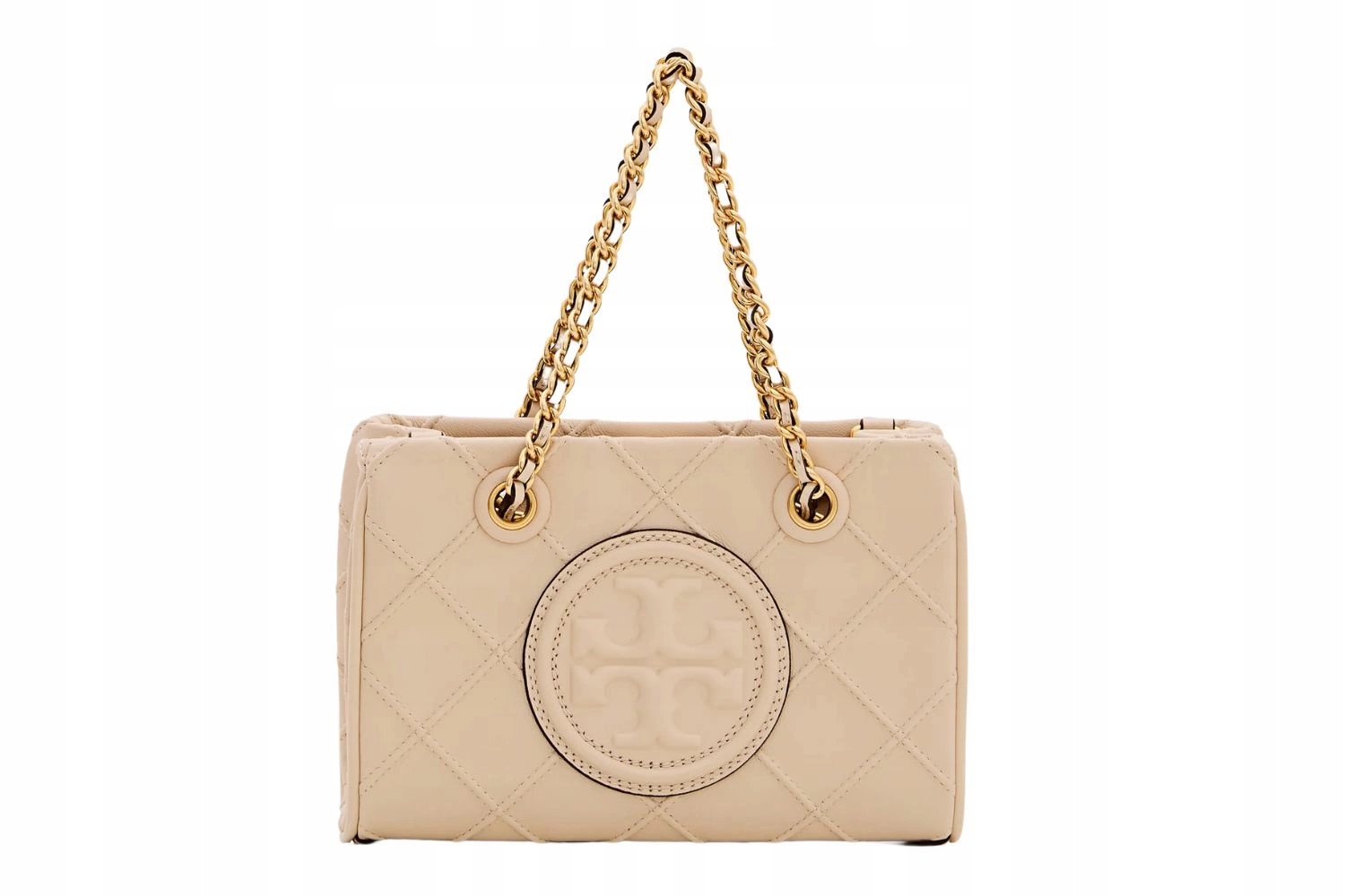 Kabelka Tory Burch Fleming Soft Mini Chain Tote béžová, malá, kožená