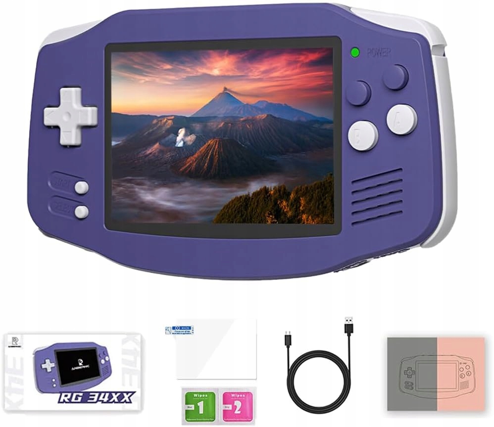 Prenosná konzola Anbernic RG34XX Advance fialová 64 Gb Hry