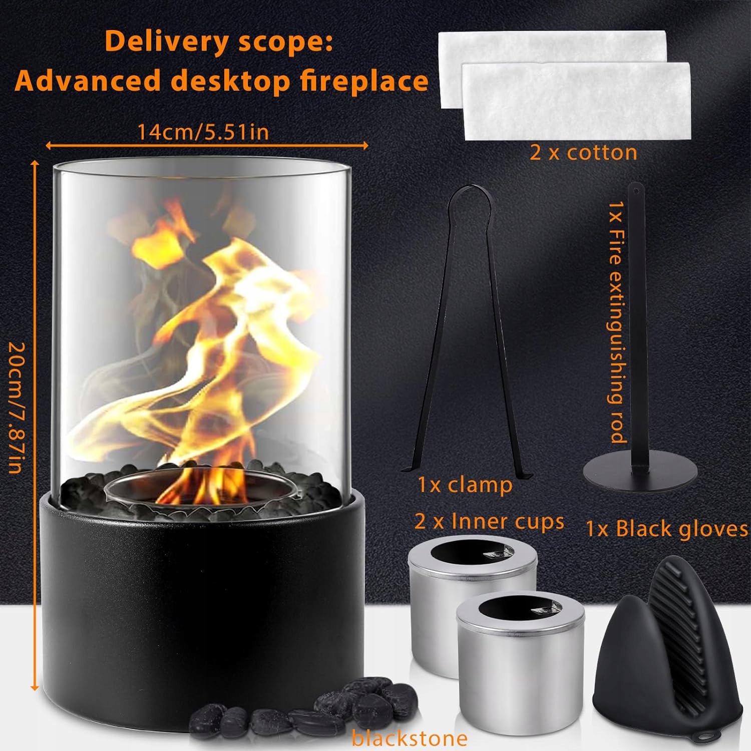 ПОРТАТИВНИЙ НАСТІЛЬНИЙ КАМІН ДЛЯ ПОБАЧЕННЯ НА ВЕЧІР НА РІЗДВЯНИЙ ВЕЧІР, чорний